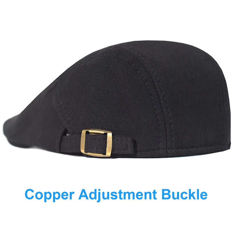Cotton Adjustable Newsboy Caps Men Woman Casual Beret Flat Ivy Cap Soft Solid Color Driving Cabbie Hats