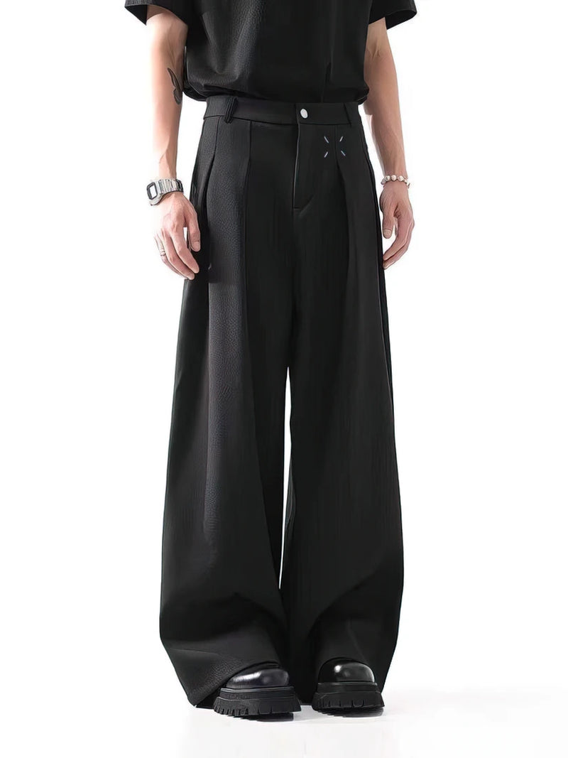 Black Baggy Pants Men Casual Wide leg Work wear Straight Trousers Male Luxury Drape Loose Cool Cargo Pants