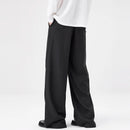 Men's Straight Suit Pants High Street Ultra Soft Draped Cut Wide-Leg Business Casual Office Pants Loose Straight Dress Trousers