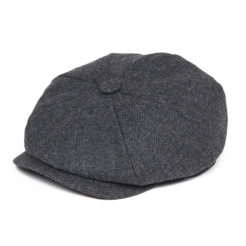 BOTVELA Wool Tweed Newsboy Cap Herringbone Men British Gatsby Retro Hat Driver Flat Cap for Male Vintage Herringbone Beret