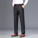 Top Quality 100% Cotton New Brand Casual Fashion Business Straight Long Dress Pants High Waist Trousers Men's Clothing