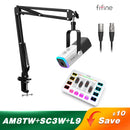 FIFINE Gaming Audio Set Microphone/Mixer/Headset for Streaming Podcasting,Podcast Set for Youtube/OBS/Tiktok/X/VK - AM8/H9/SC3