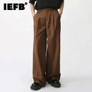IEFB Men's Wear Spring New Suit Pants Loose Straight Korean Fashion Simple Solid Color Male Casual Trousers Wide Leg 9A6959