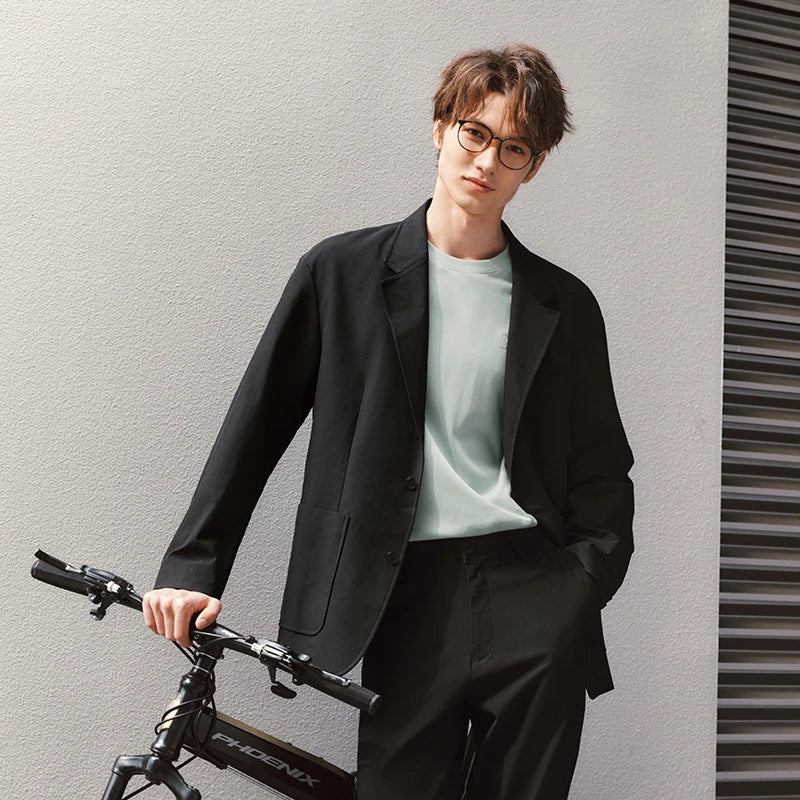 Semir Casual Suit Men Black Suit for Commuting Basic Versatile 2025 New Spring Outerwear Loose